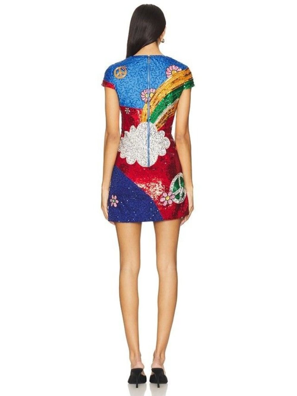 Alice + Olivia X The Beatles Come Together Clyde Sequin Shift Dress 6 NWT $995 - Picture 9 of 16